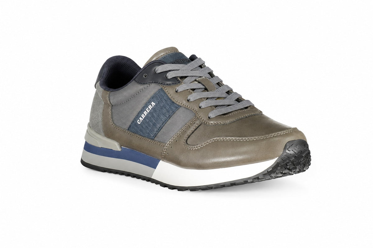 Carrera sneakers – grijs/taupe met blauwe details