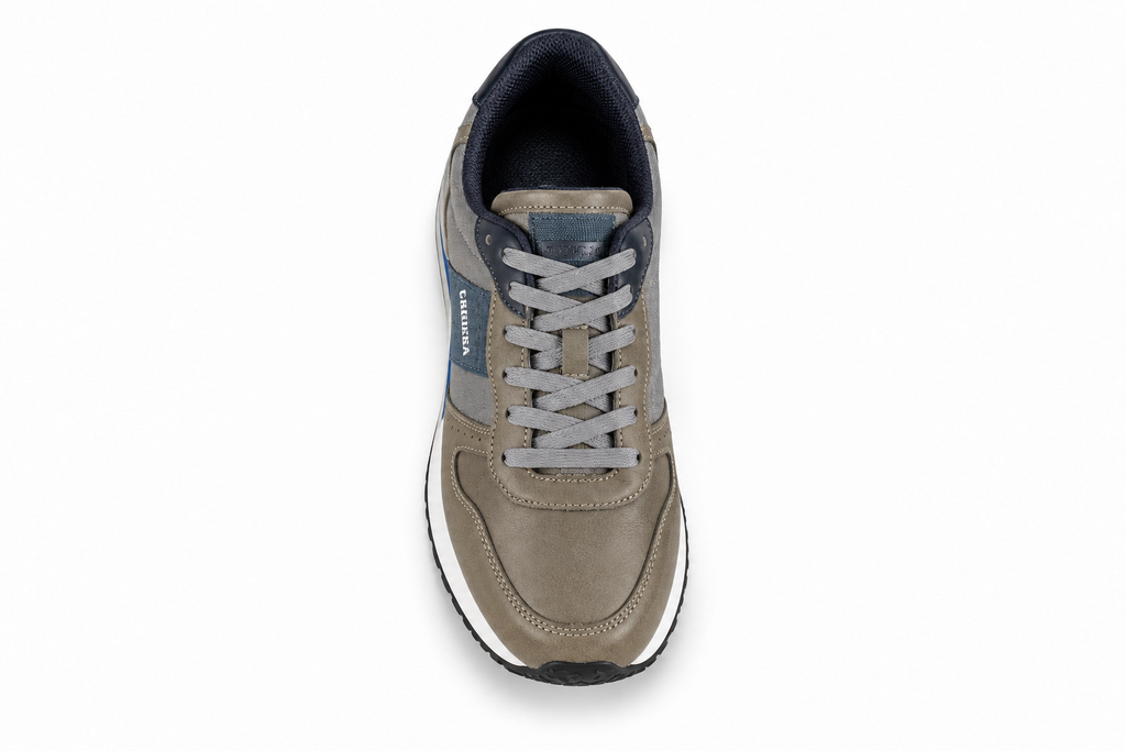 Carrera sneakers – grijs/taupe met blauwe details